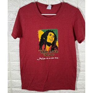 Yazbek Mens Shirt Size Small Red Short Sleeve Bob Marley Nassau‎ Bahamas